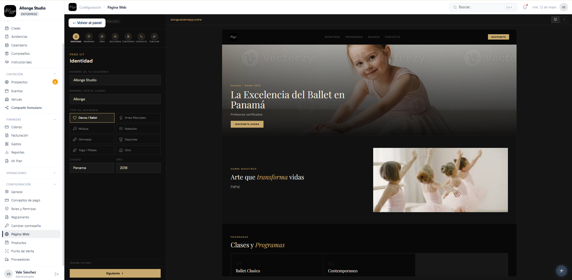 Sitio Web para tu Academia